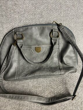 Stone Mountain Accessories Gray Paisley-Embossed Shoulder Satchel